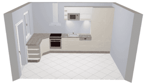 Häcker Hampton Küche: Rahmenfront aus Echtholz