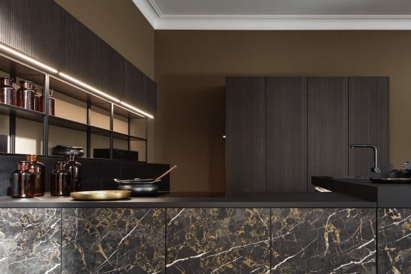 Nolte neo | Marble in Marmor Schwarz - Lodge in Eiche geschwärzt