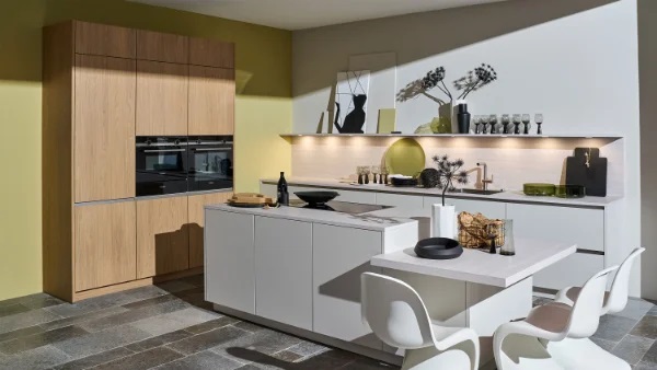 Nolte Küchen: Leaf in 842 Goldeiche mit Soft Lack in 76D Kaschmir